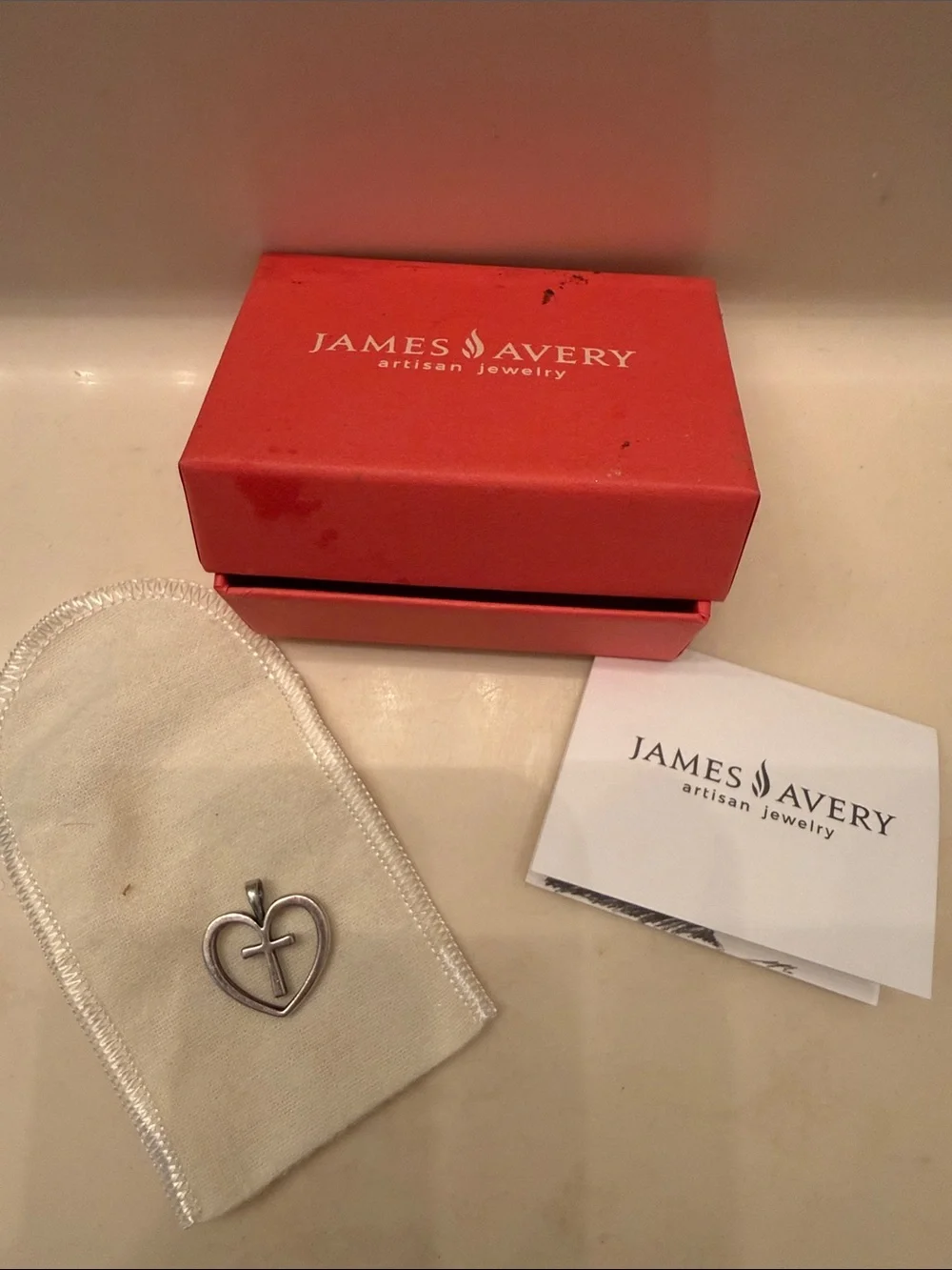 James Avery Sterling Silver Heart-and-Cross Pendant - Silver